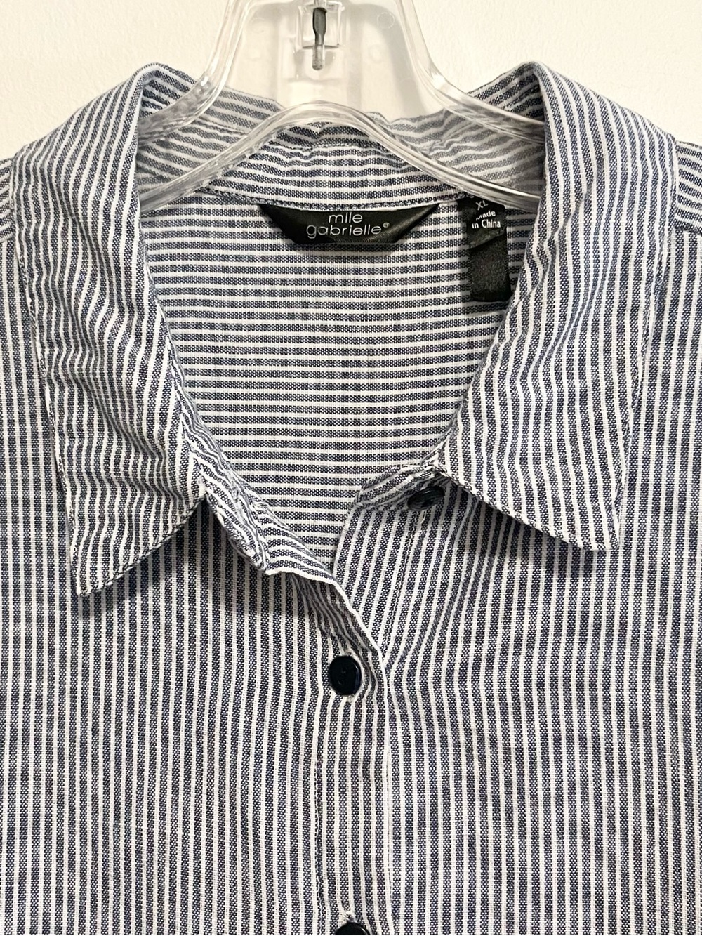 Mlle Gabrielle Striped Sleeveless Button Down Dress. Pockets, Curved Hem. XL - Picture 3 of 8